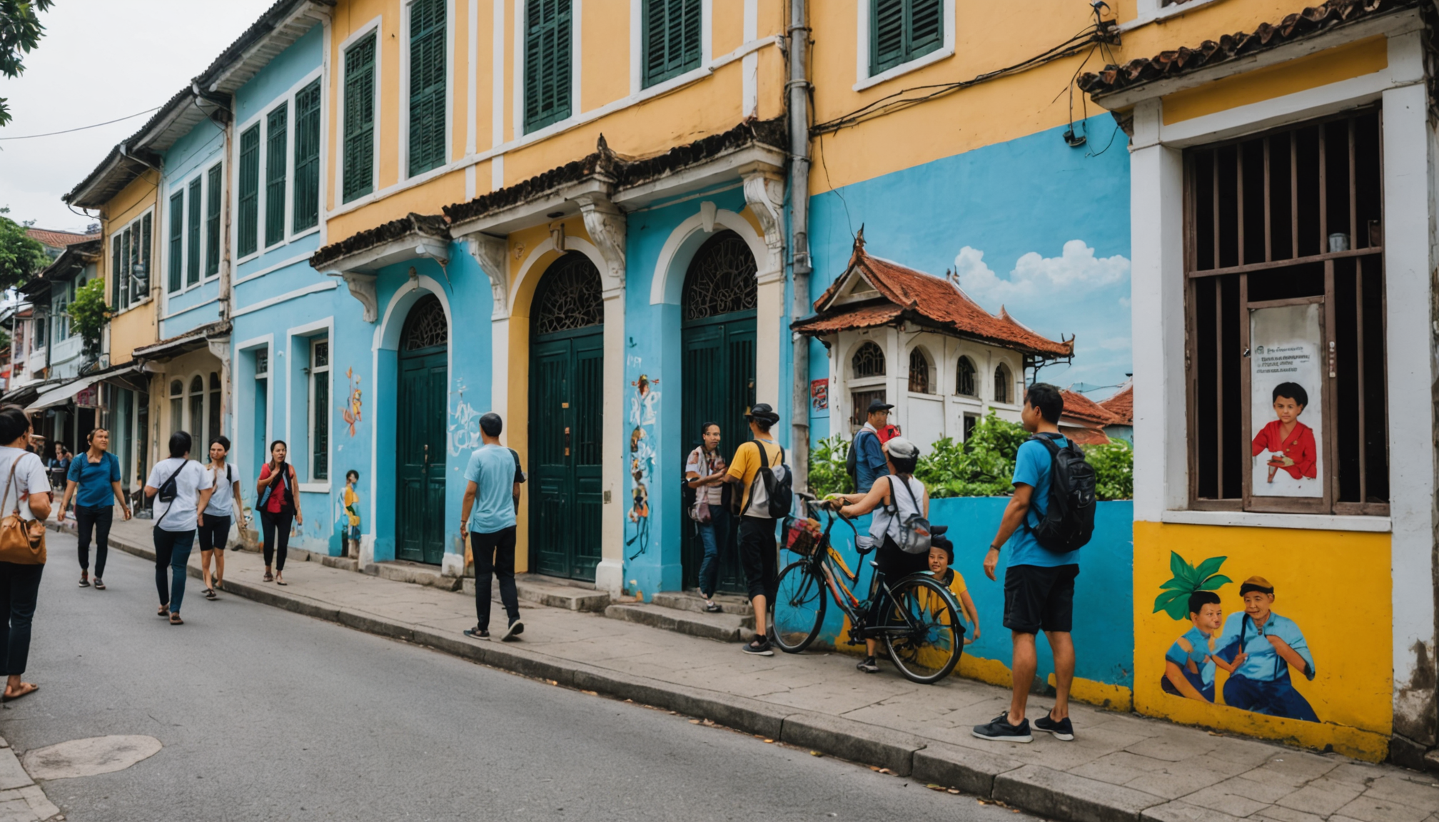 découvrez l'art de rue unique de georgetown à penang, un trésor mondial classé par l'unesco. plongez dans un univers coloré et créatif où chaque mur raconte une histoire fascinante, attirant les amateurs d'art et les voyageurs en quête d'authenticité.